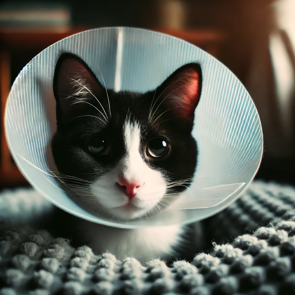 Cat in Elizabethan Style collar Cat in Elizabethan Style collar